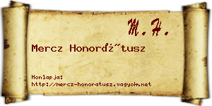 Mercz Honorátusz névjegykártya
